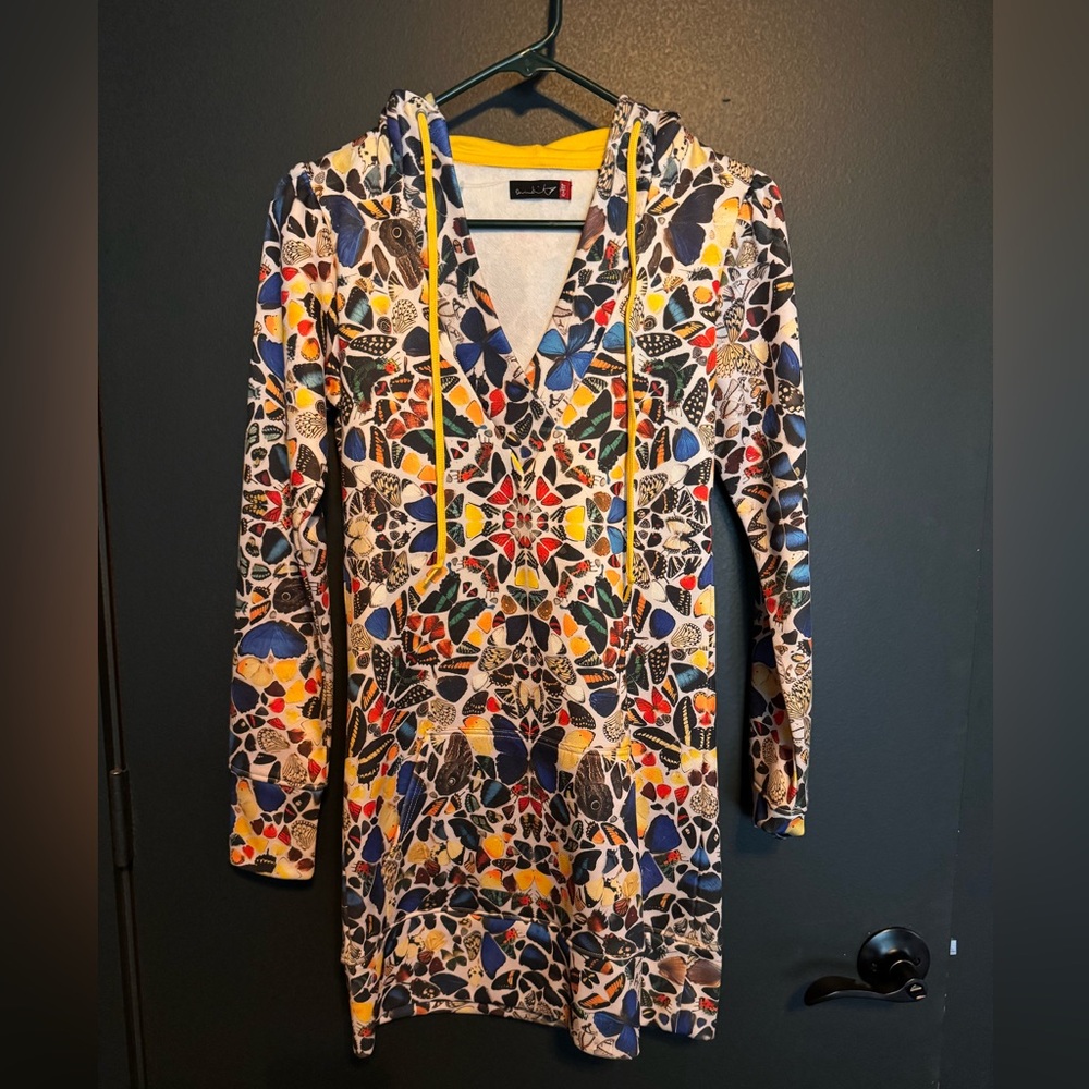Levis X Damien Hirst Limited Edition
2008 Butterfly Print Hoodie Dress Size M